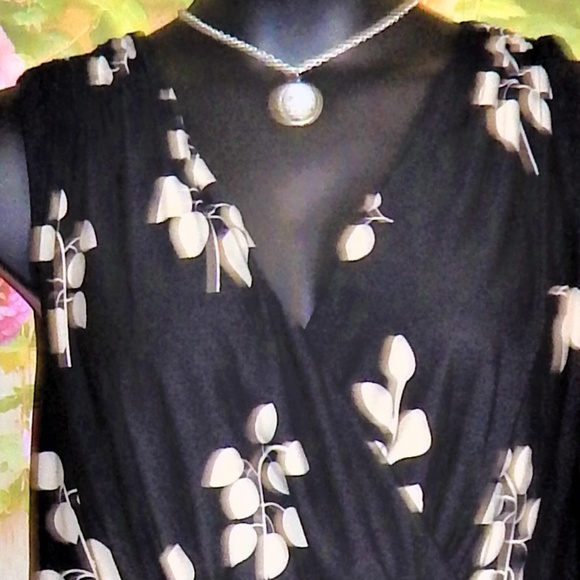 2X Beautiful Black w/Pink & Cream Floral Maxi - Picture 2 of 8